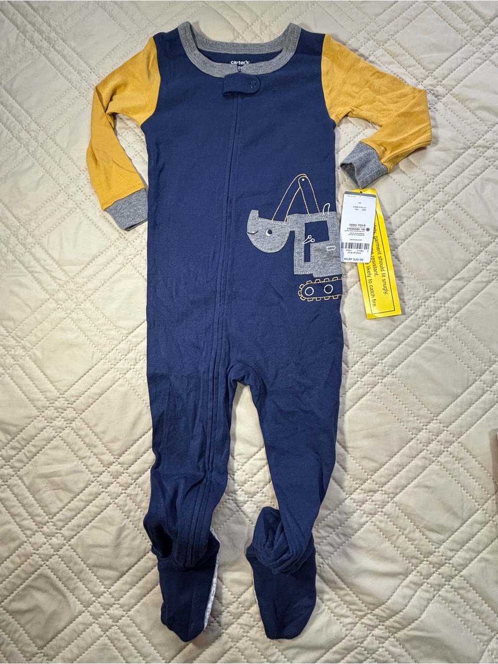 Carter's 18M Excavator Footed One-Piece